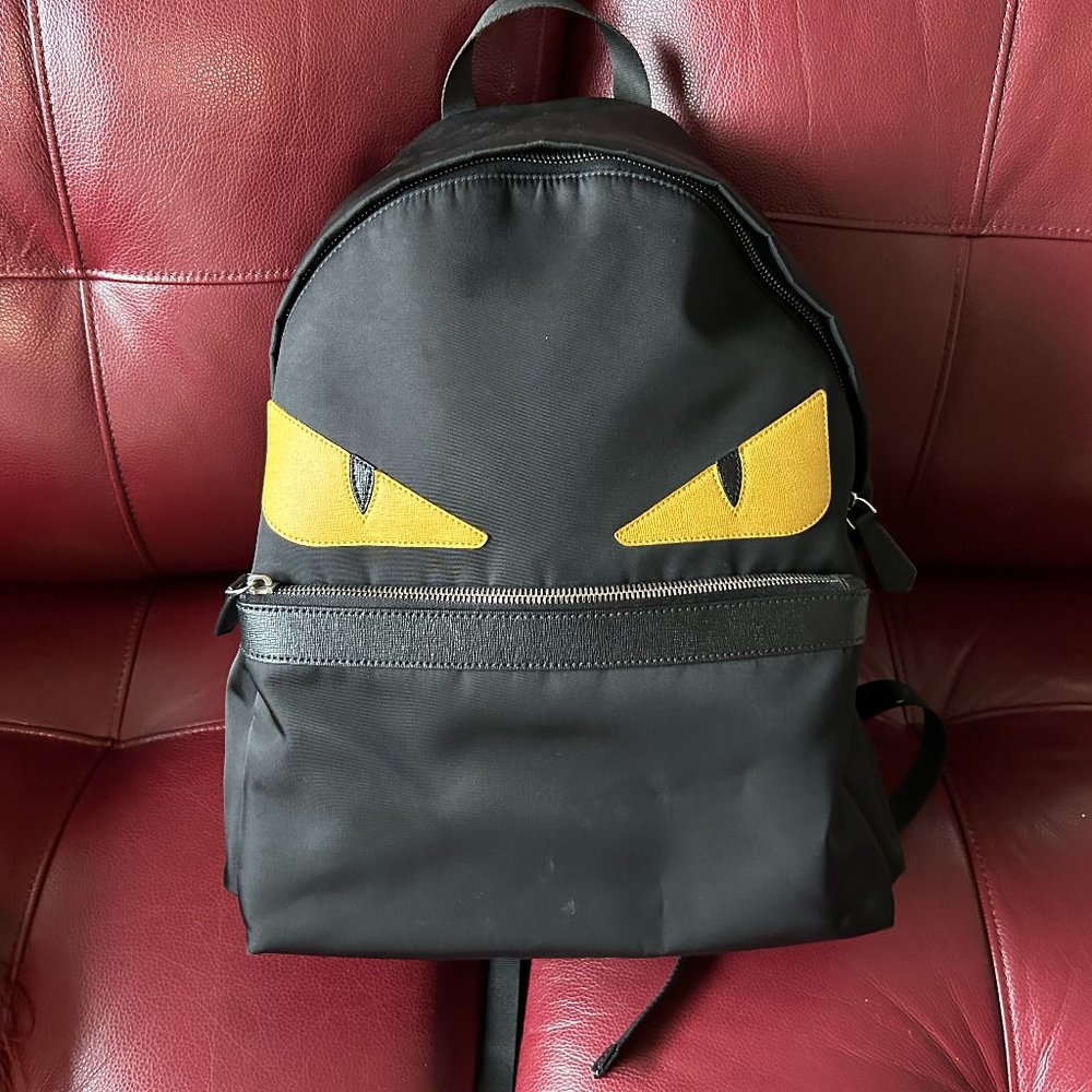 Black Fendi Monster Backpack / Bag